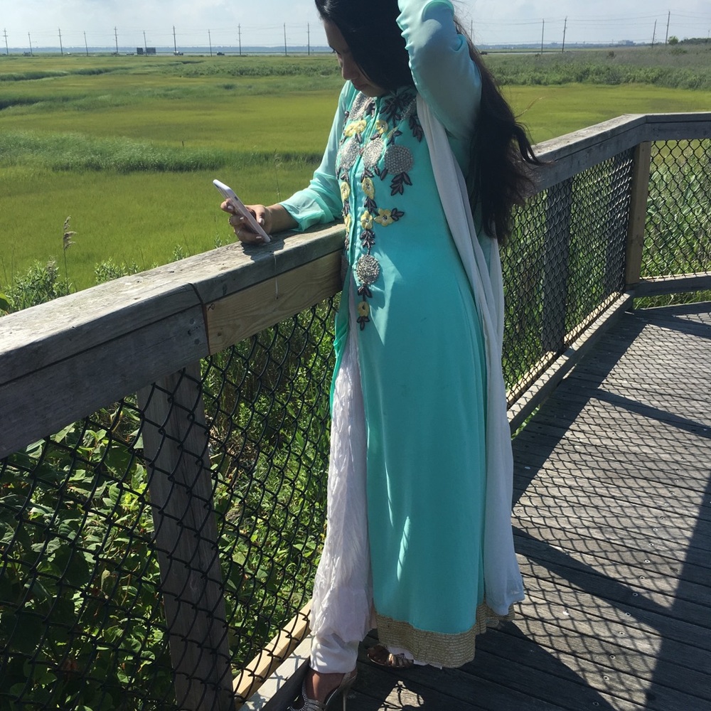 Teal Anarkali